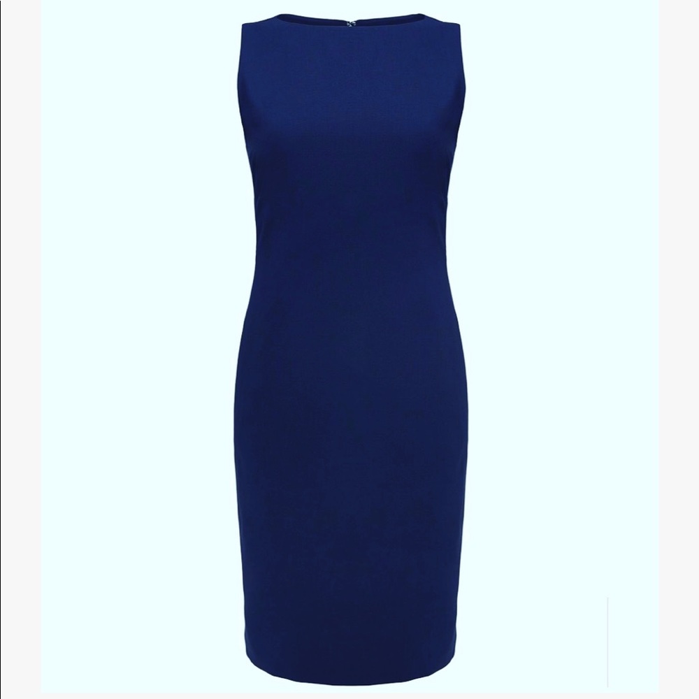 Dark navy theory sheeth dress stretch wool suiting